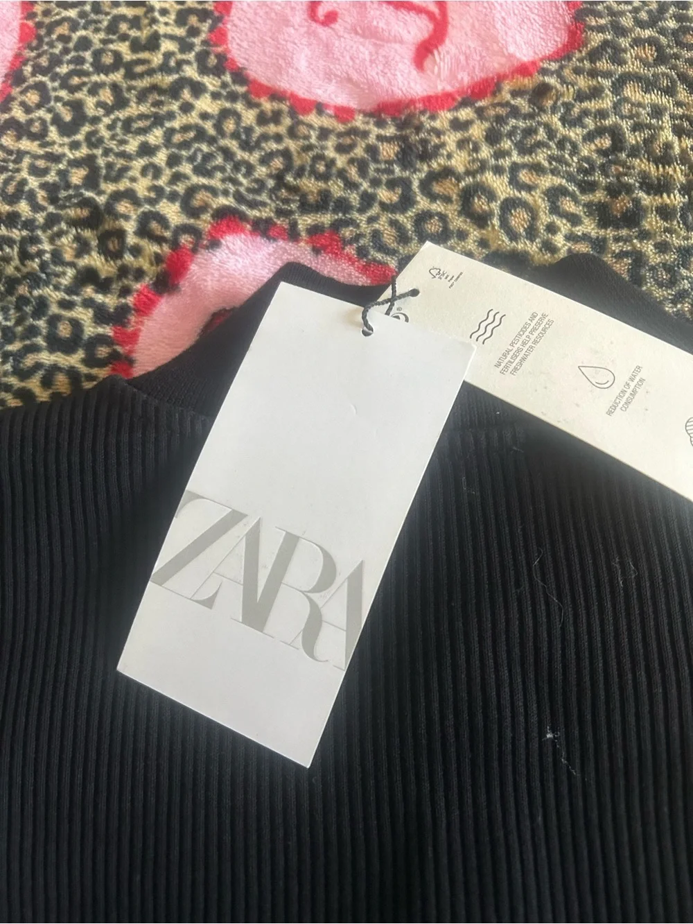 Zara Black Ribbed Long-Sleeve Crop Top